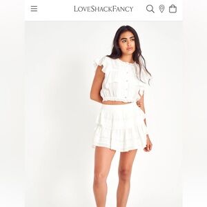 Love Shack Fancy Heritage Ruffle Mini Skirt